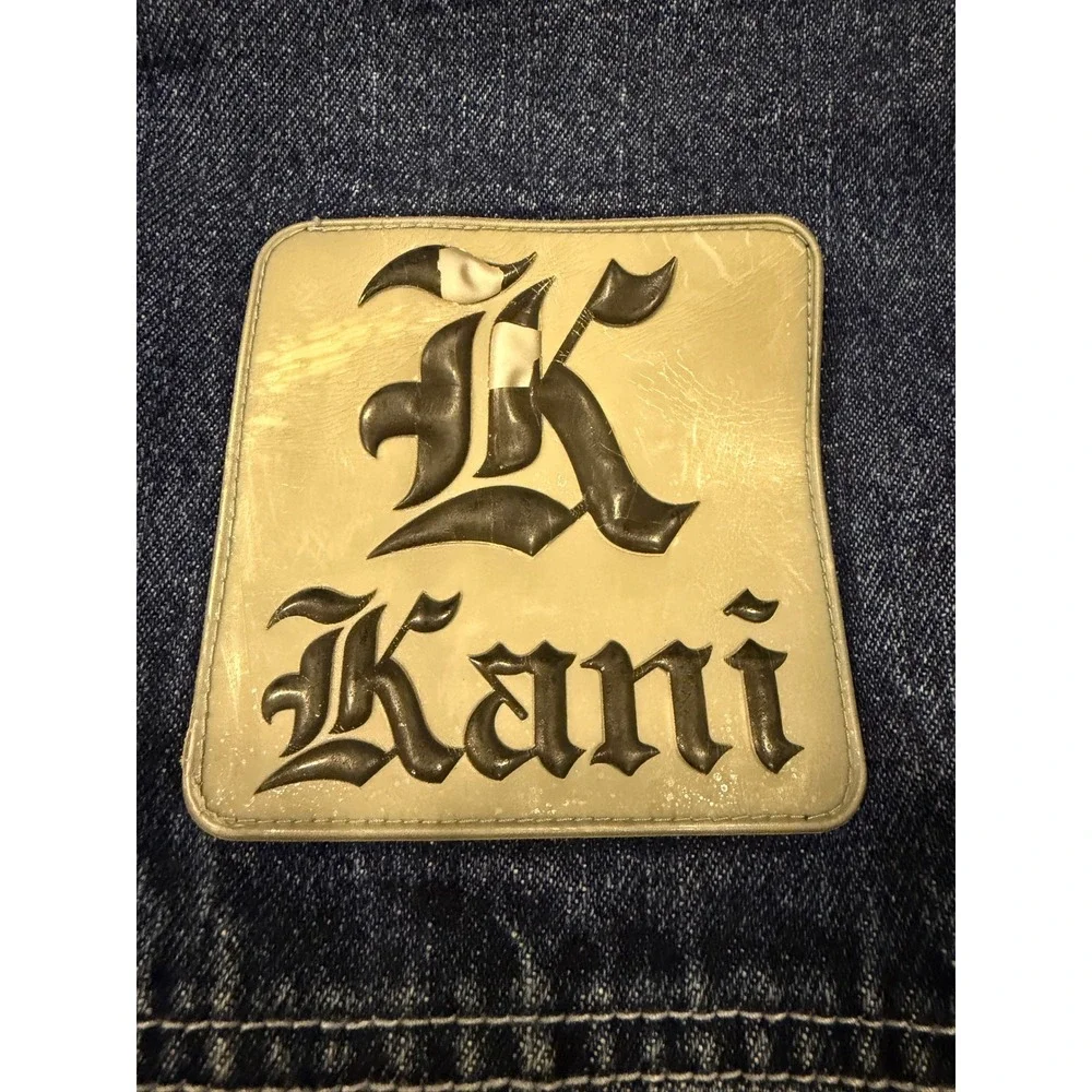 Vintage Karl Kani Denim Jacket L Embroidered Baggy Hip Hop Rap Y2K Rare